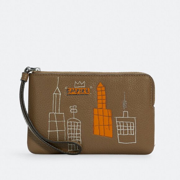 Coach X Jean Michel Basquiat Corner Zip Wristlet Bag NWT Womens C5992 - Picture 2 of 2